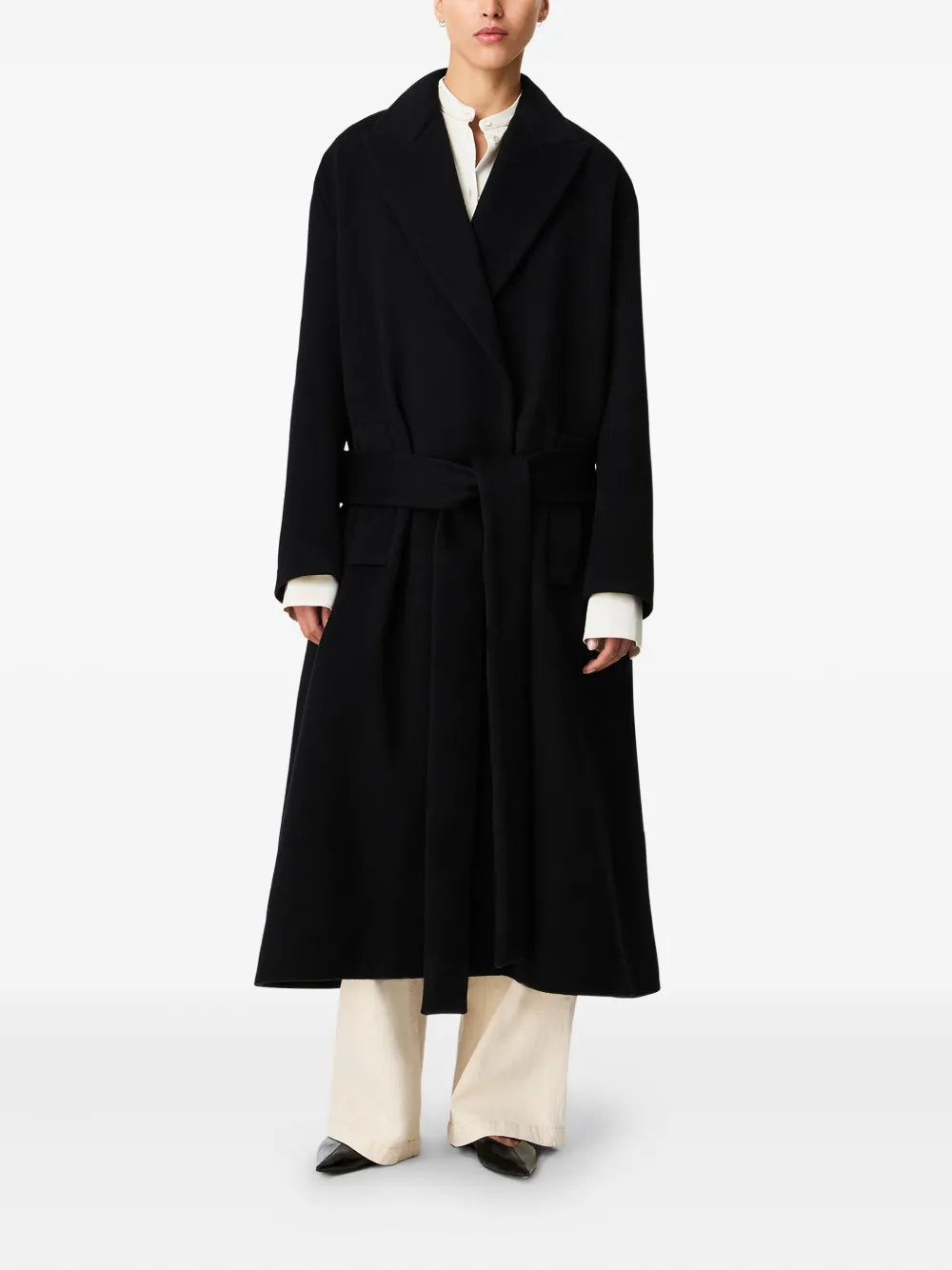 Another Tomorrow belted wrap coat | Single Breasted Coats | Image 2