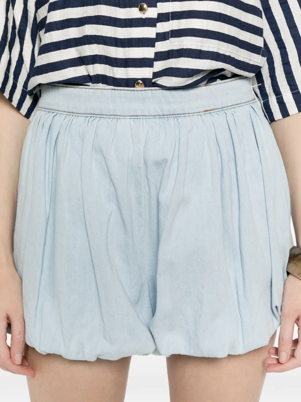 Maje Chambray ballonskort Blauw