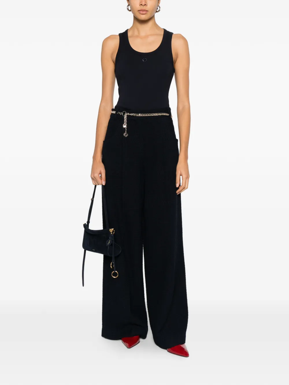 Maje Broek met kettingdetail - Blauw