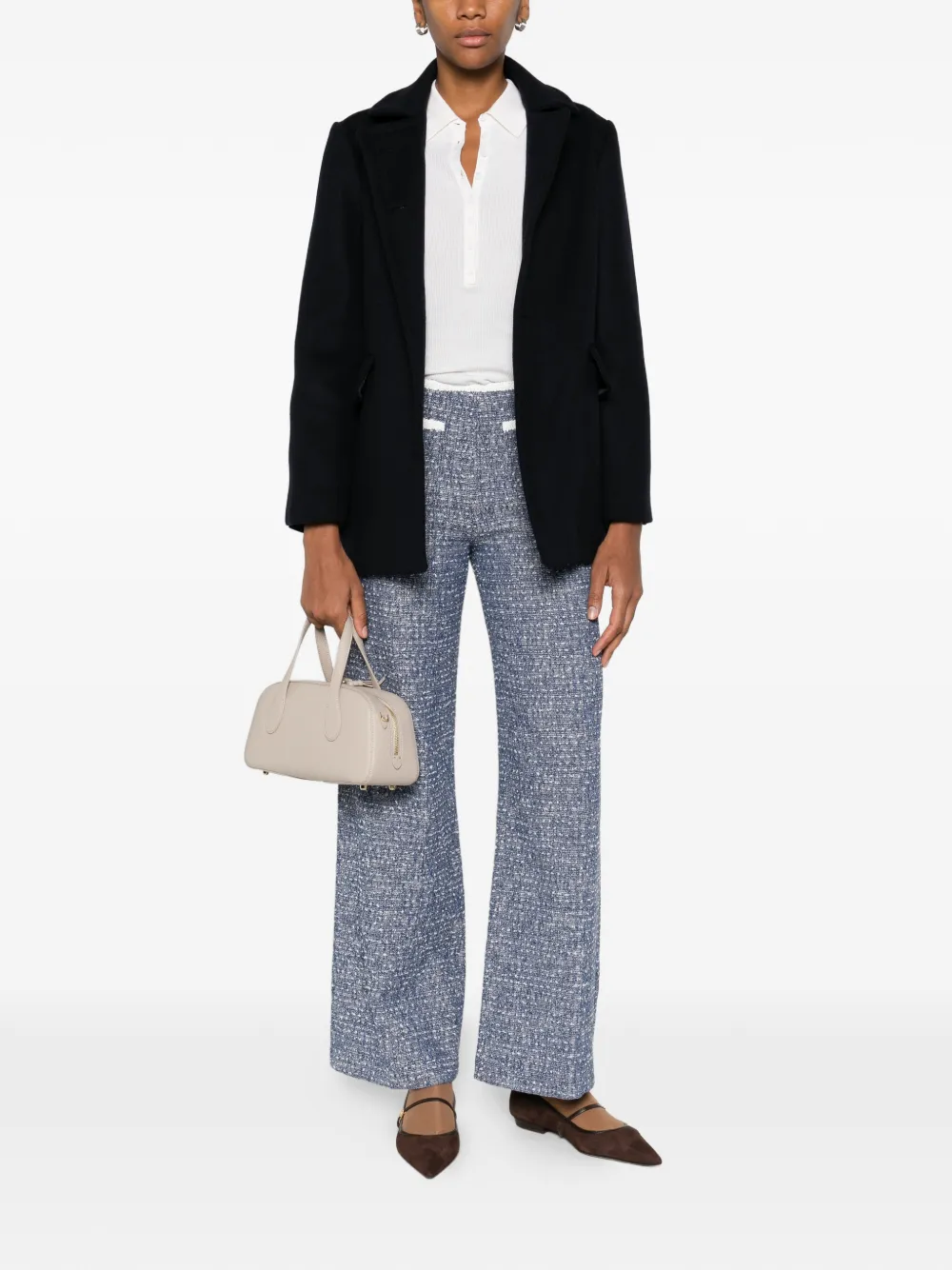 Maje buttoned collared sweatshirt - Beige