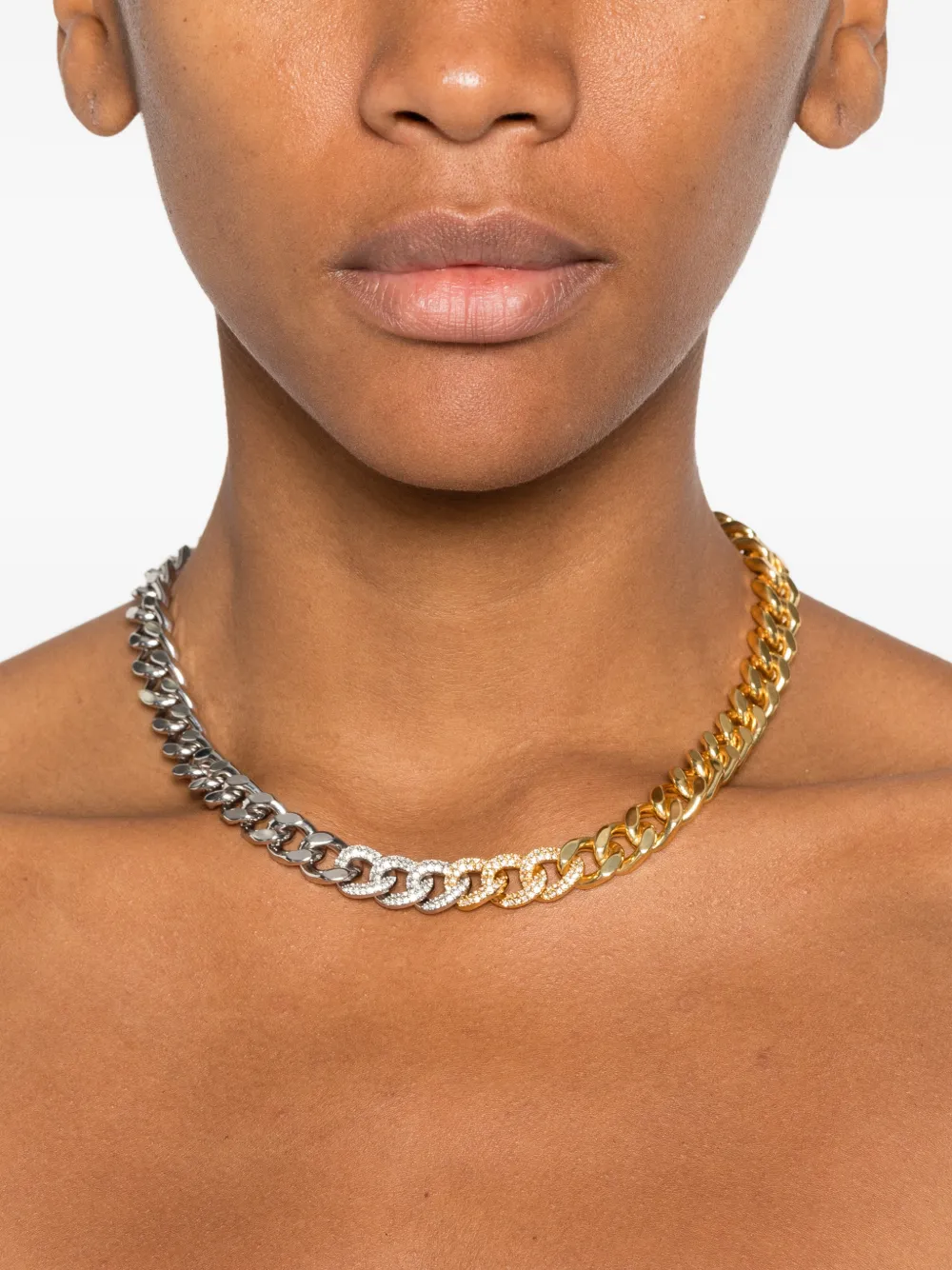 Maje Zirconia chain necklace - Goud