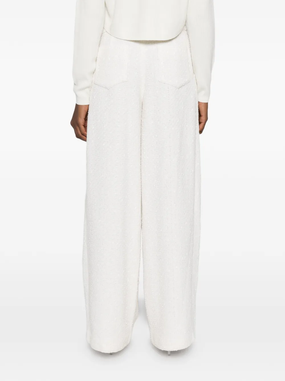 Maje Belt Flared Trousers In Silver
