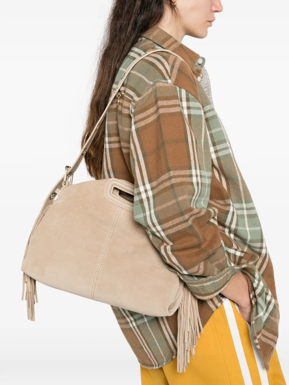  Maje Fringed-detail Tote Bag - Neutrals 