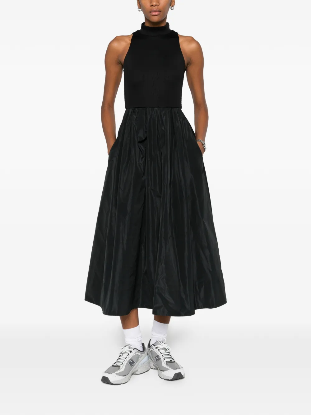 Maje Mouwloze jurk met col - Zwart