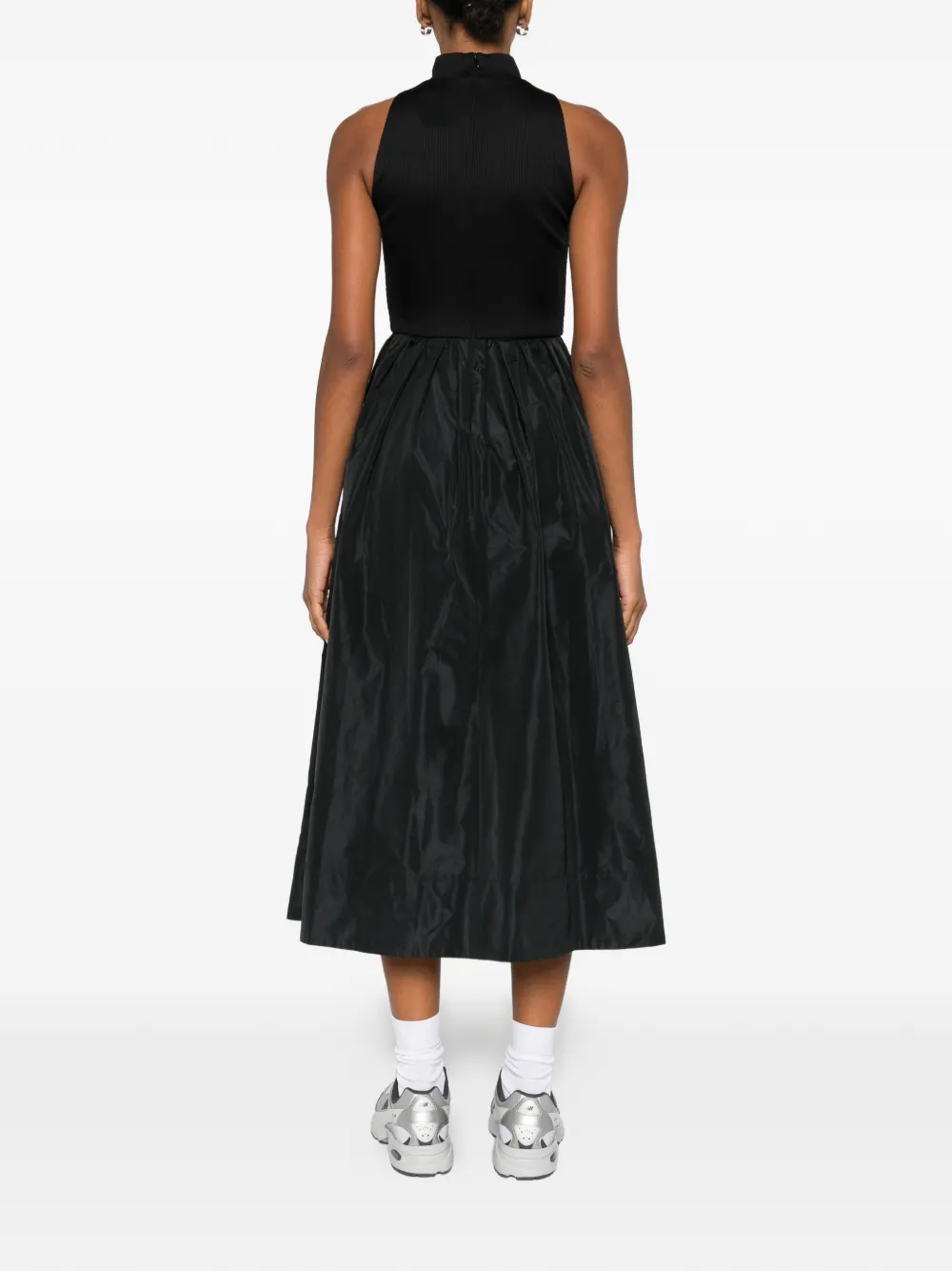 Maje Mouwloze midi-jurk met col Zwart