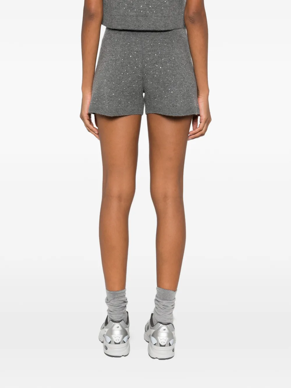 Maje Verfraaide gebreide shorts Grijs