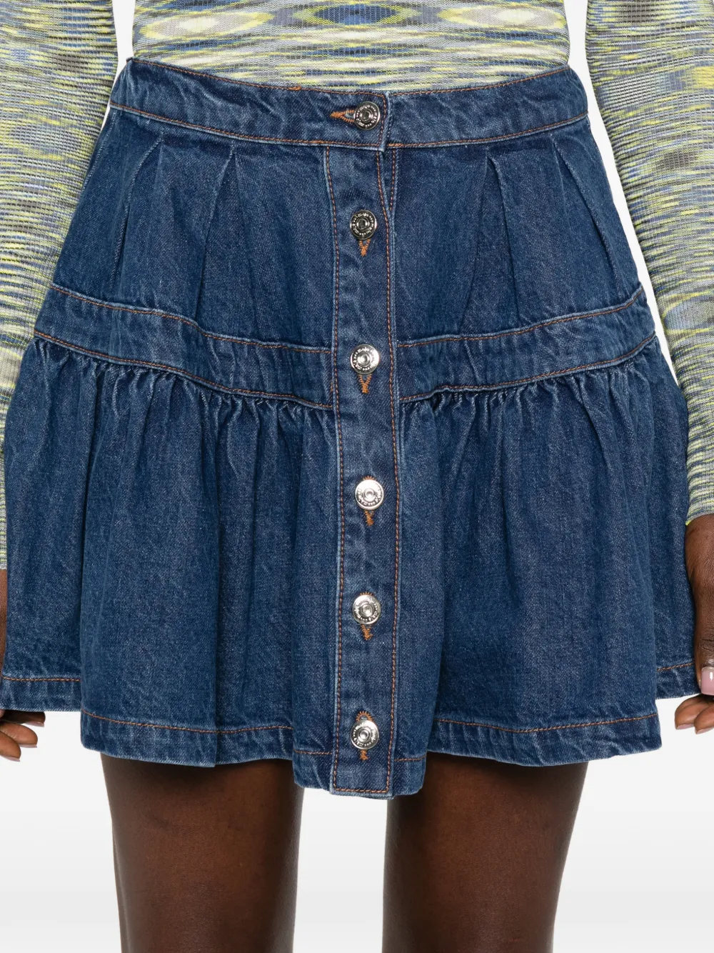 Maje Button-up mini-rok Blauw