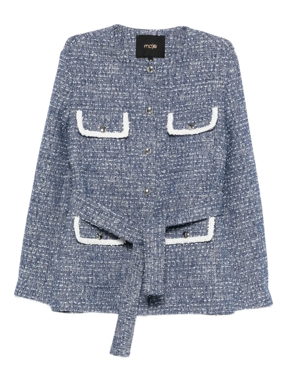 Maje button-front tweed jacket | Blue | Image 1
