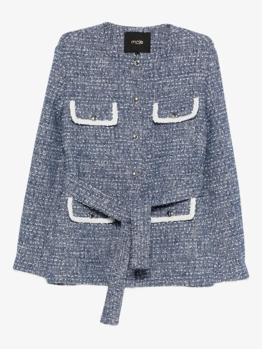 Maje 4-pocket tweed jacket | Blue | Image 1