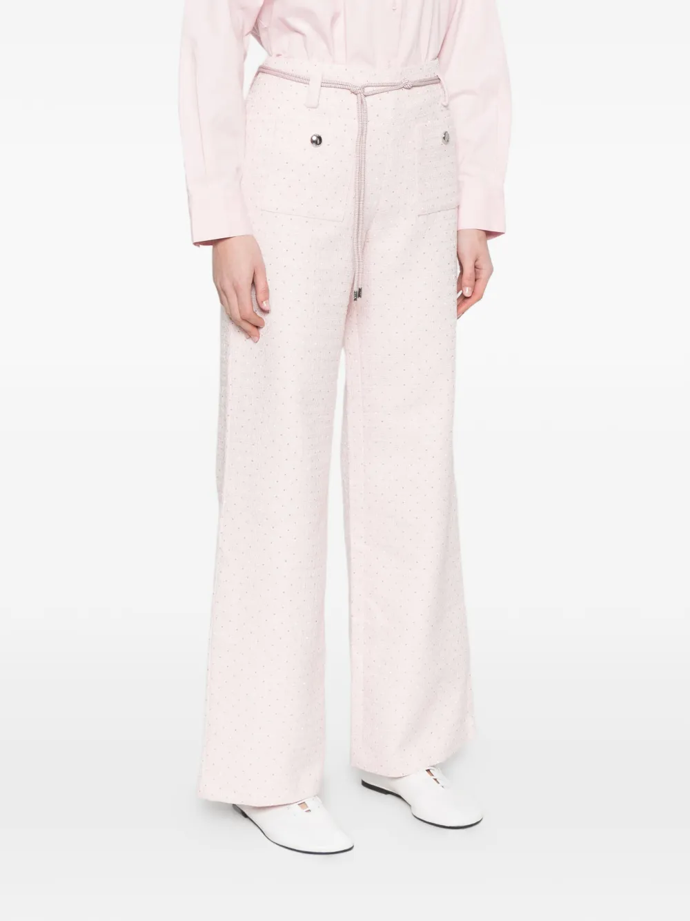  Maje Crystal-embellished Tailored Trousers - Pink 