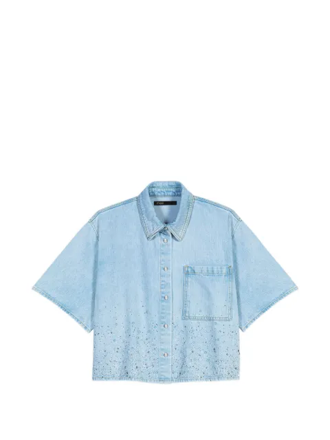Maje embellished boxy cotton shirt
