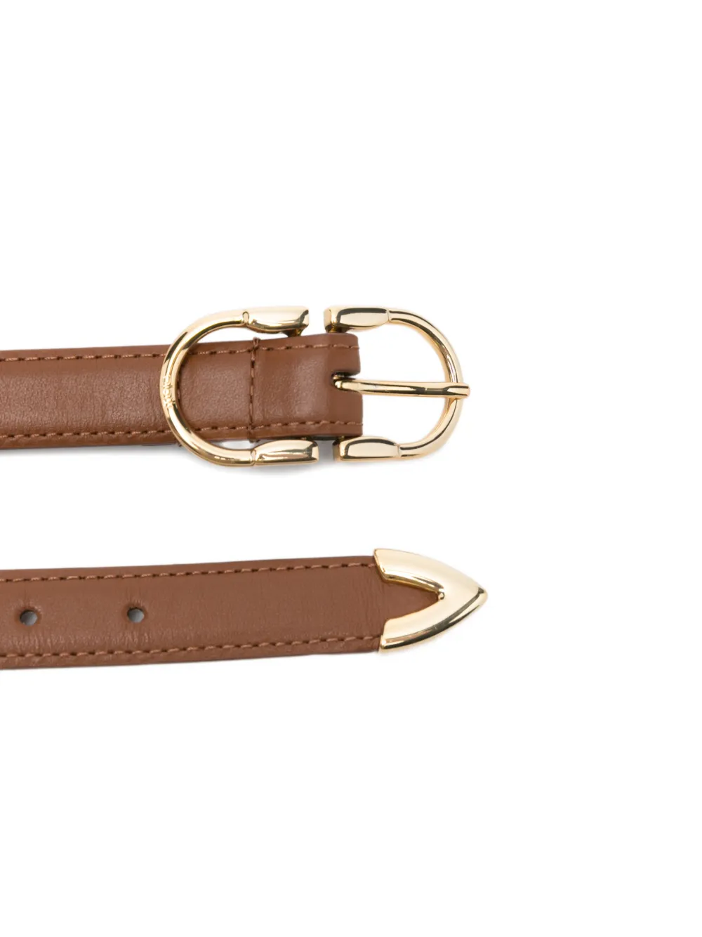 Maje gold-tone buckle leather belt - Bruin
