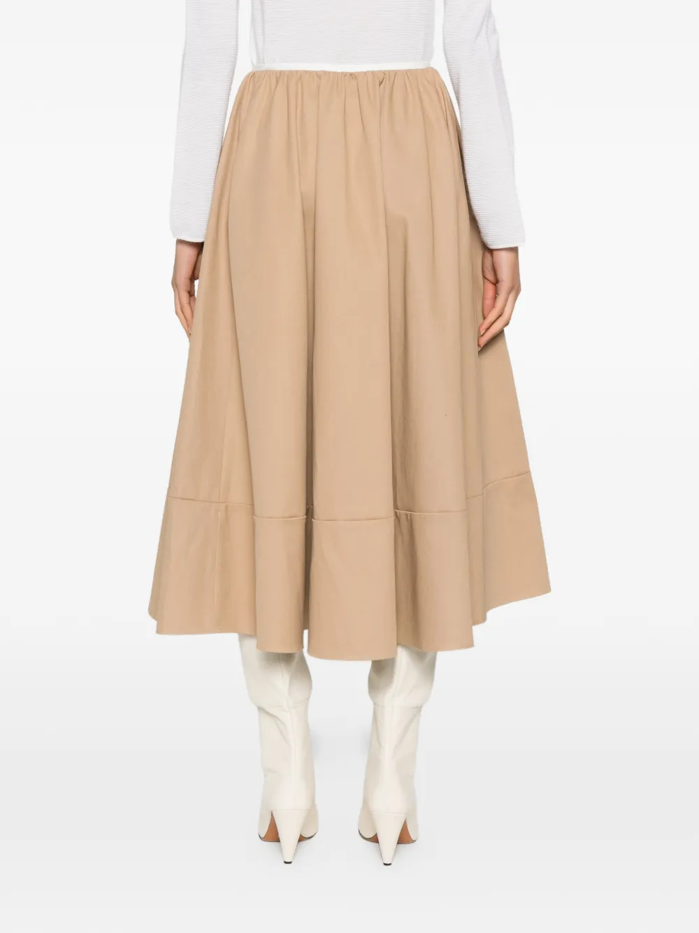 Maje Midi-rok met elastische taille Beige