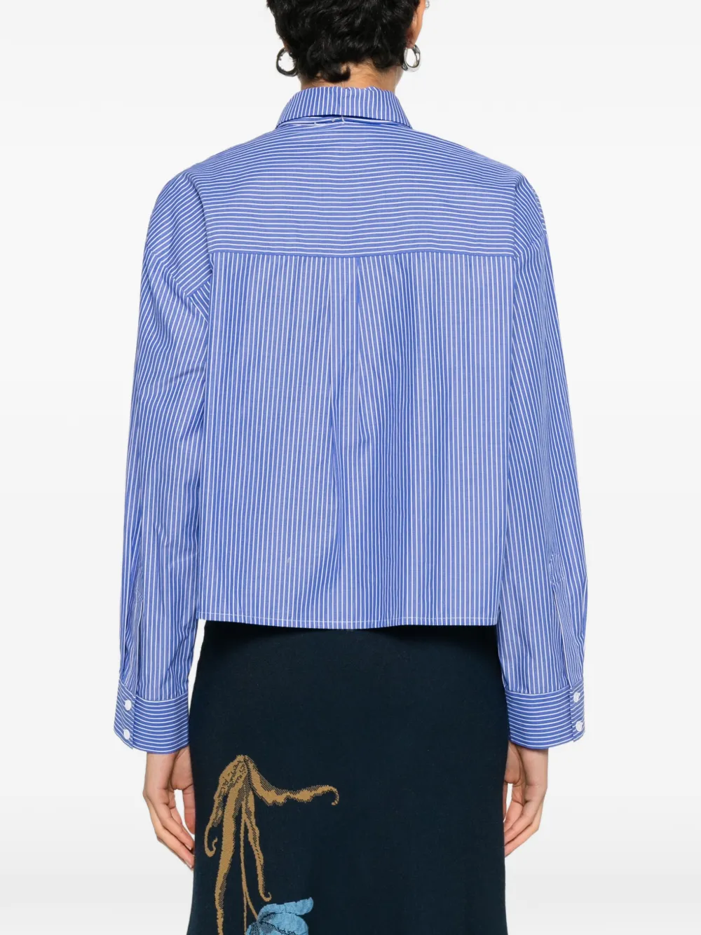 Maje Gestreepte blouse met kralen Blauw
