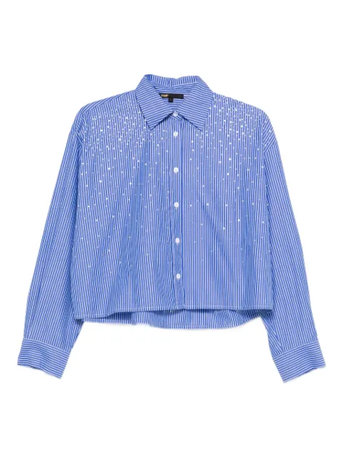 Maje perledekoreret skjorte med striber