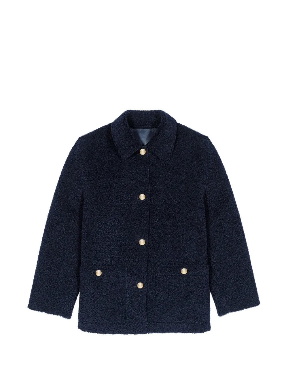 Maje Reversible faux-shearling Jacket | Blue | FARFETCH RO