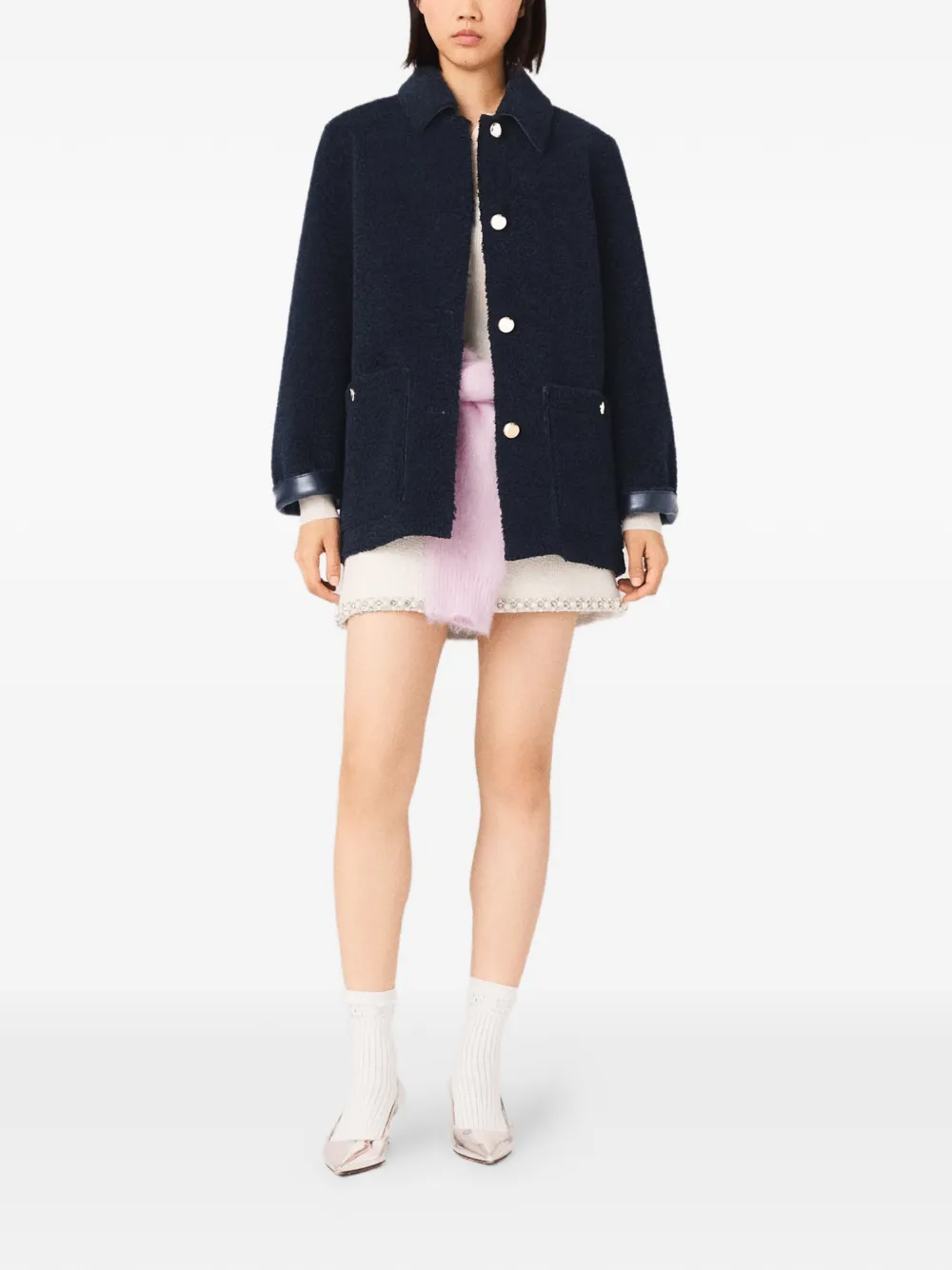  Maje Reversible Jacket - Blue 