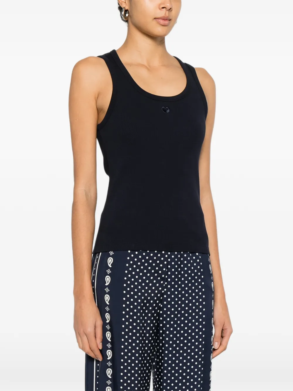 Heart-Embroidery Tank Top