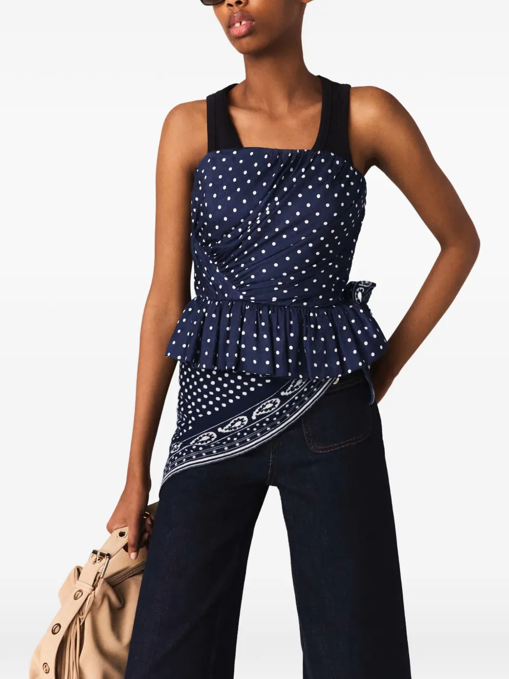 Maje Bustier top met patroon Blauw