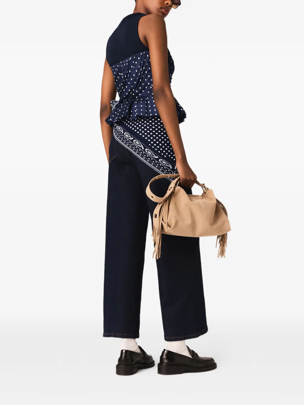 Maje Bustier top met patroon Blauw