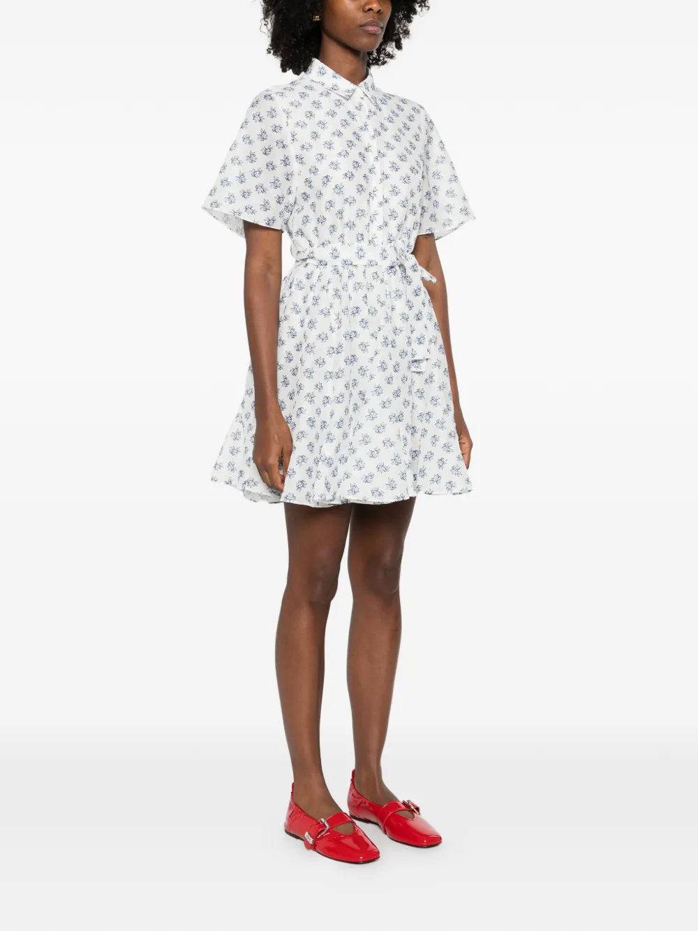  Maje Small Flowers-print Mini Dress - White 