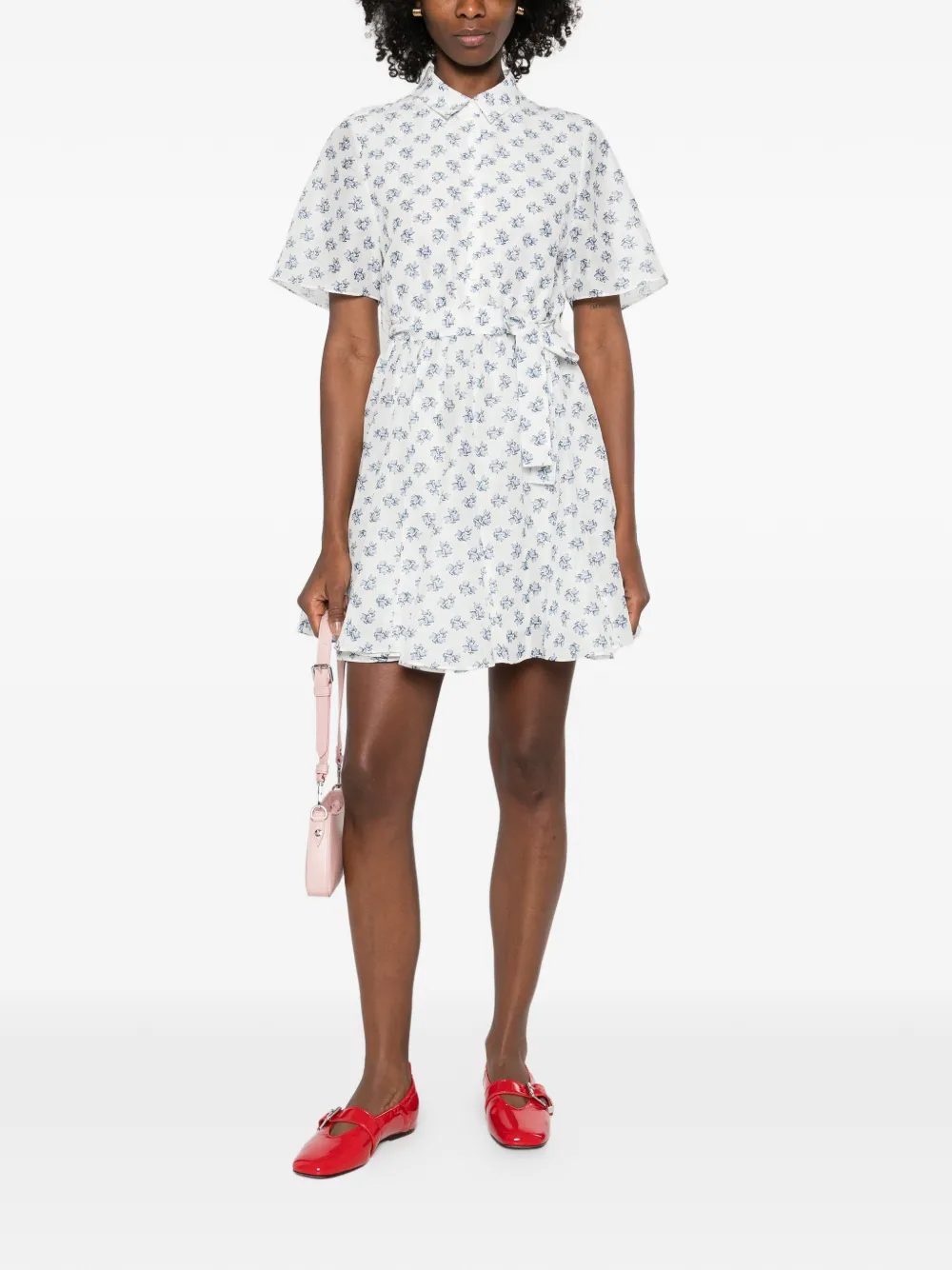  Maje Small Flowers-print Mini Dress - White 