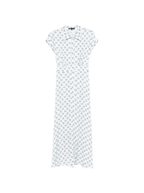 Maje robe courte à fleurs boutonnée