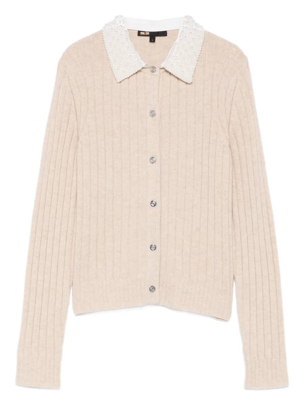 Maje cárdigan con mostacillas en el cuello | neutro | Image 1