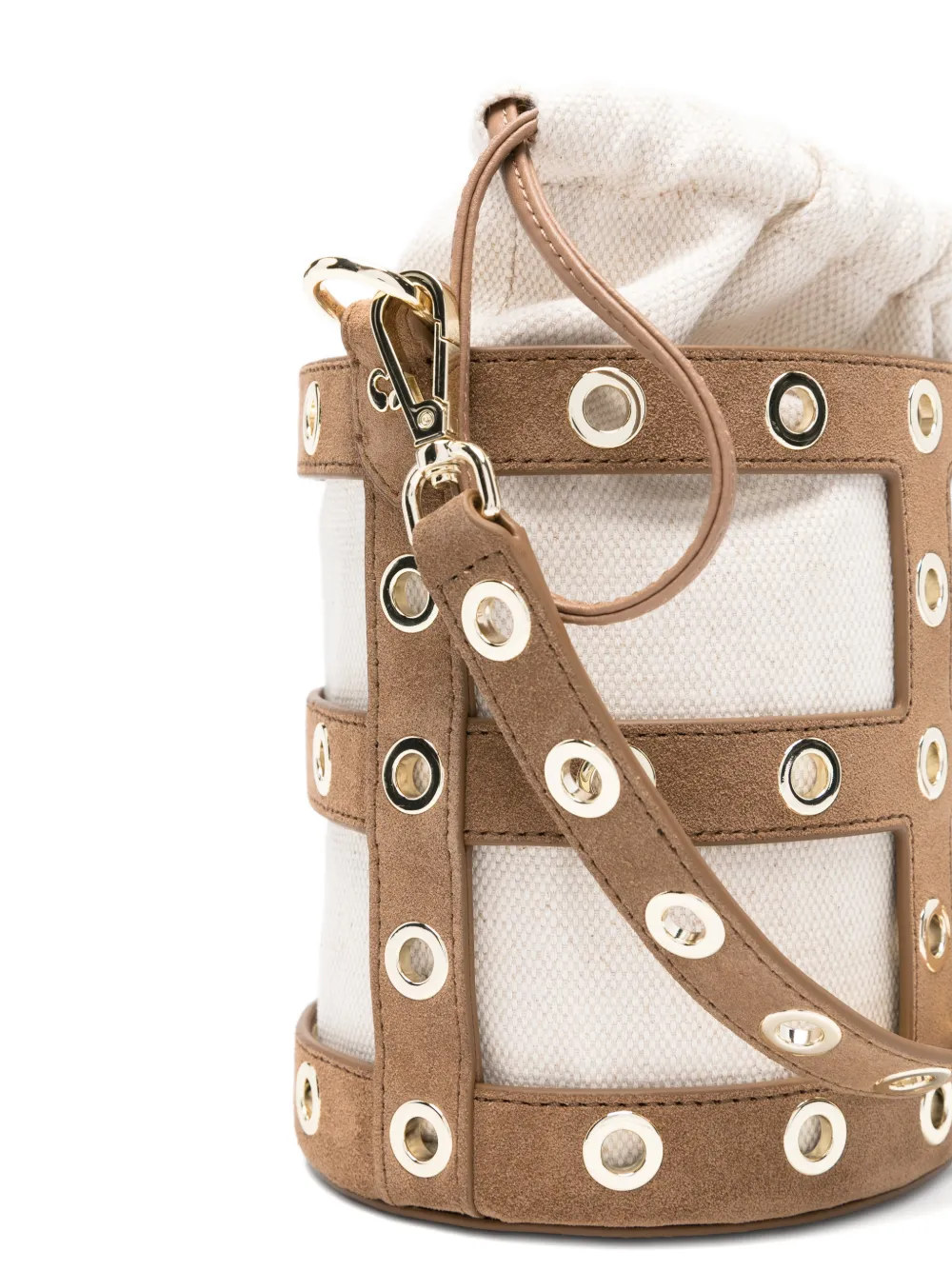 Maje Bucket-tas met ringlets Beige