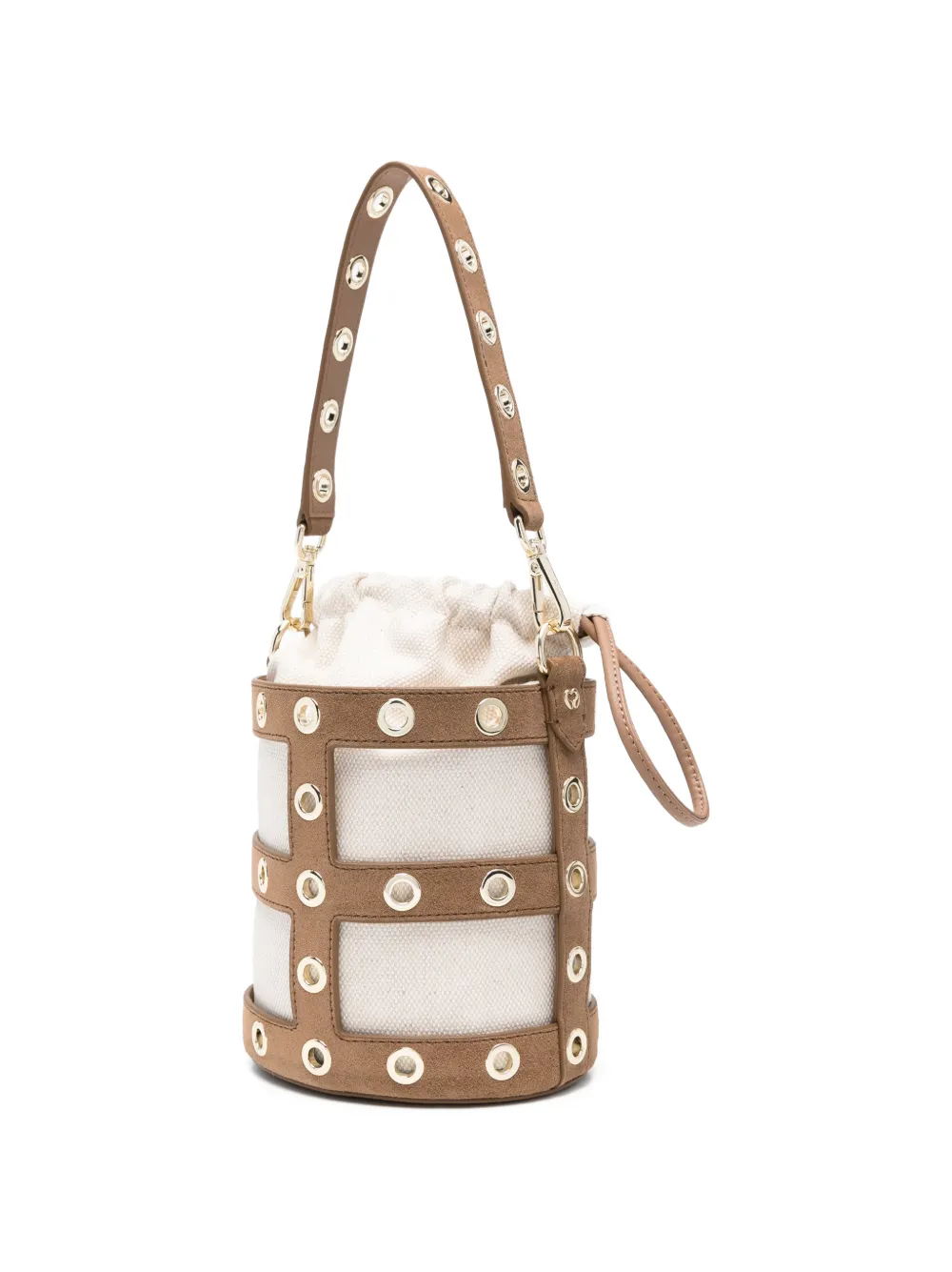 Maje Bucket-tas met ringlets Beige