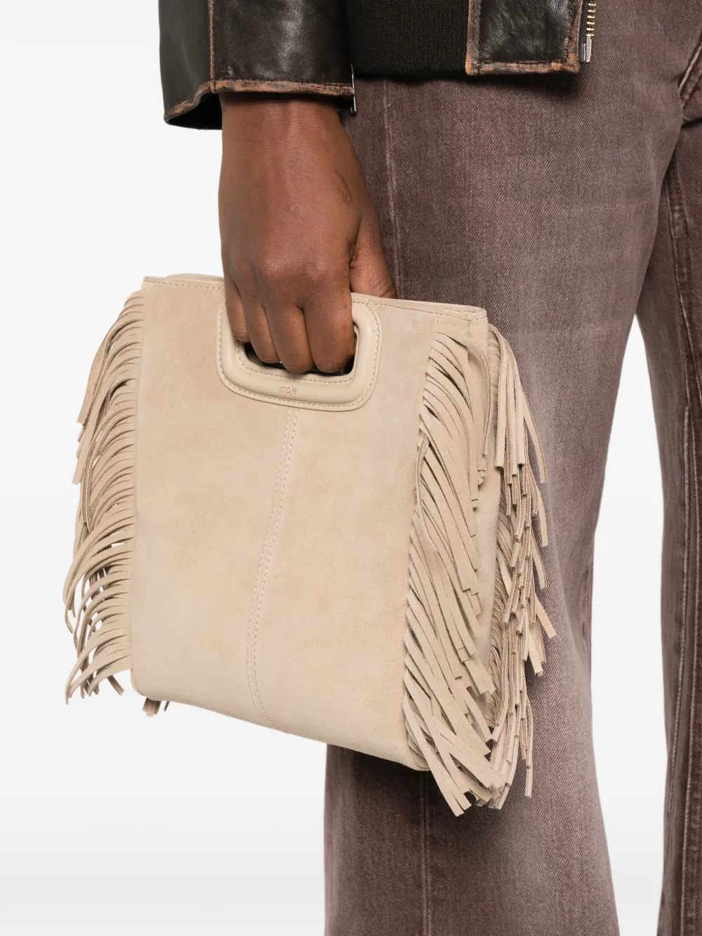  Maje Fringed Top-handle Tote Bag - Neutrals 