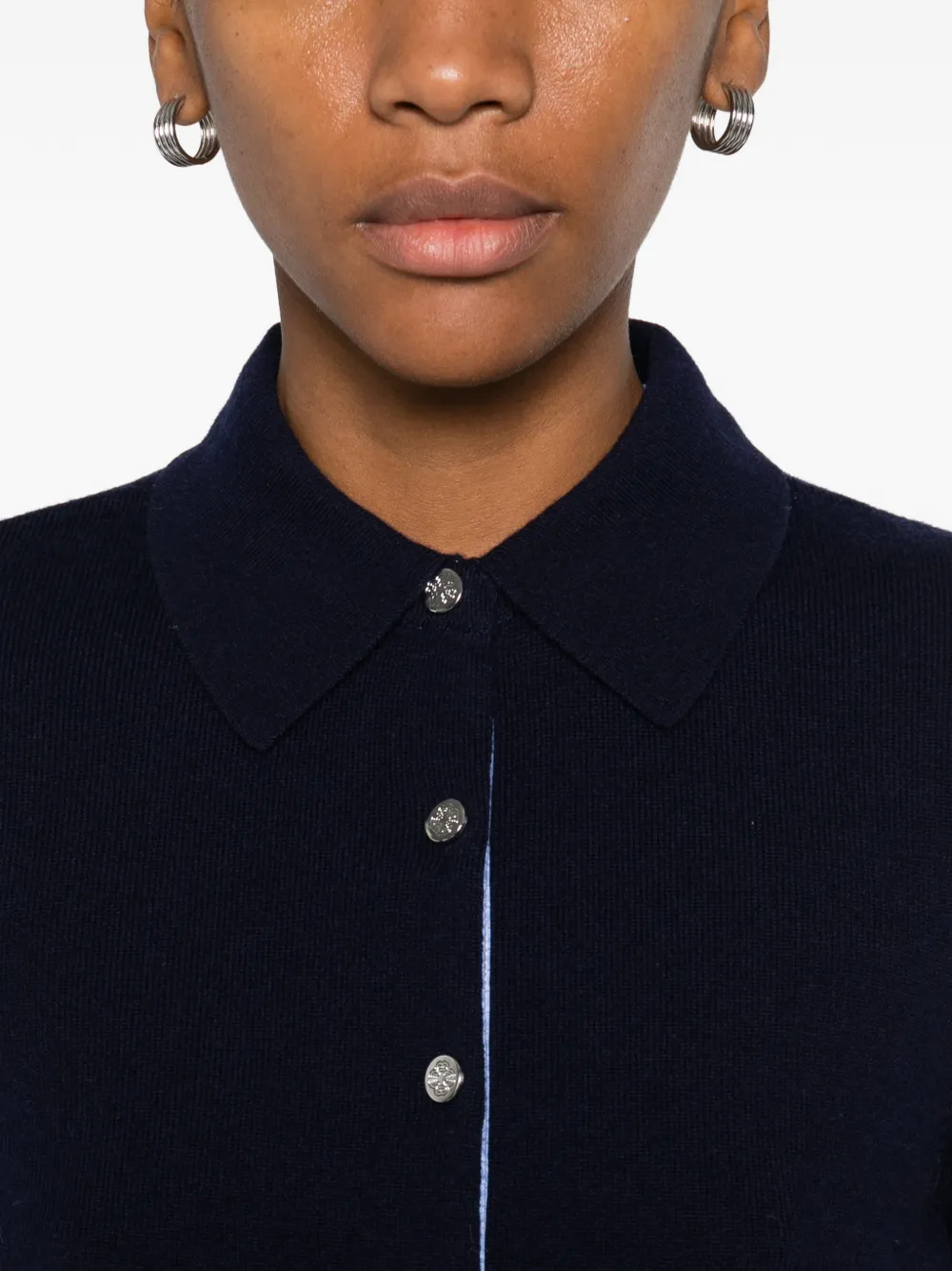 Maje Vest met knopen en kraag Blauw