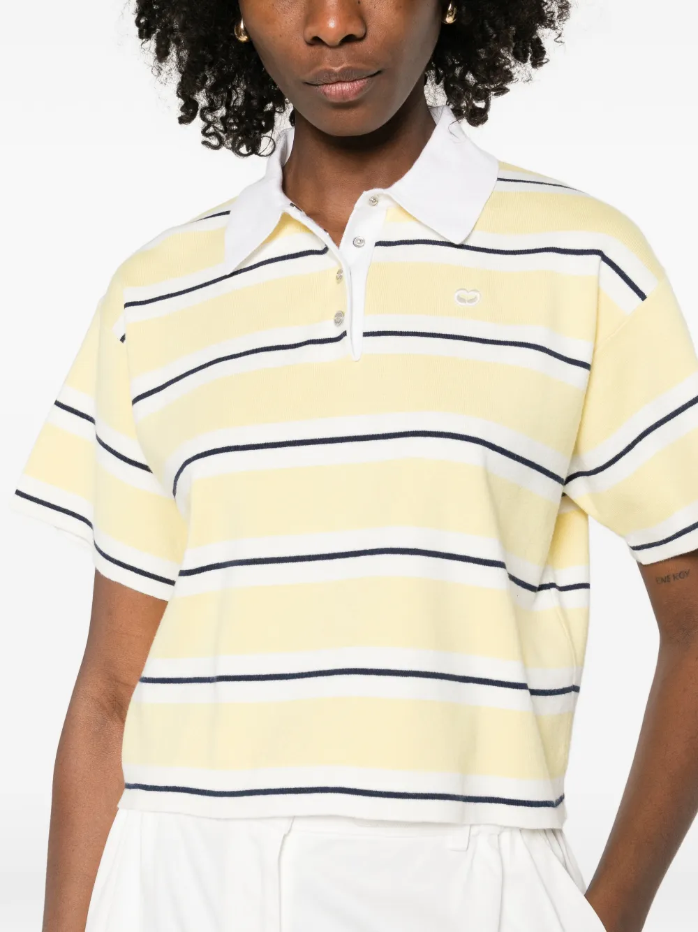 Maje Gestreept poloshirt Geel