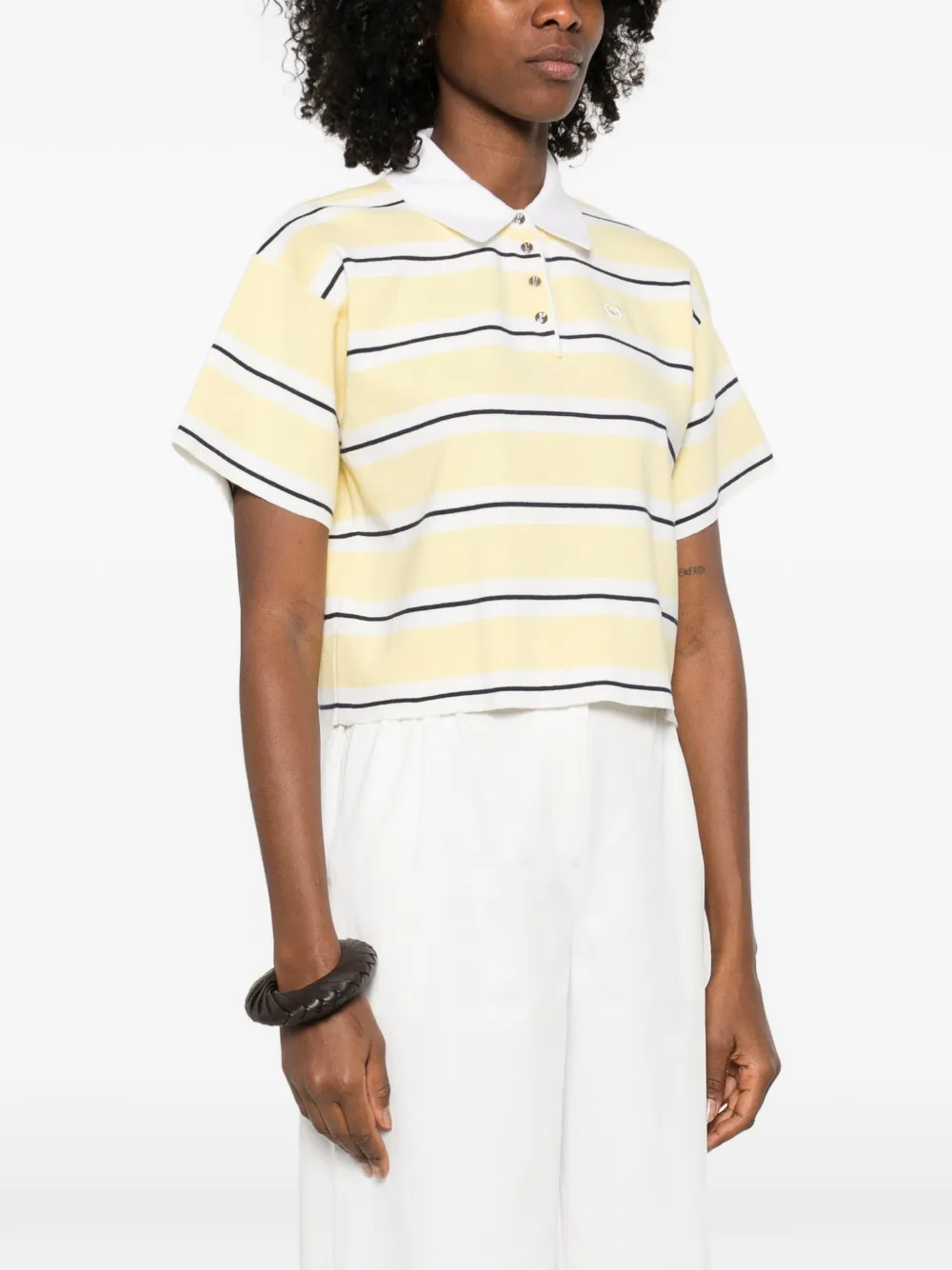 Maje Gestreept poloshirt Geel