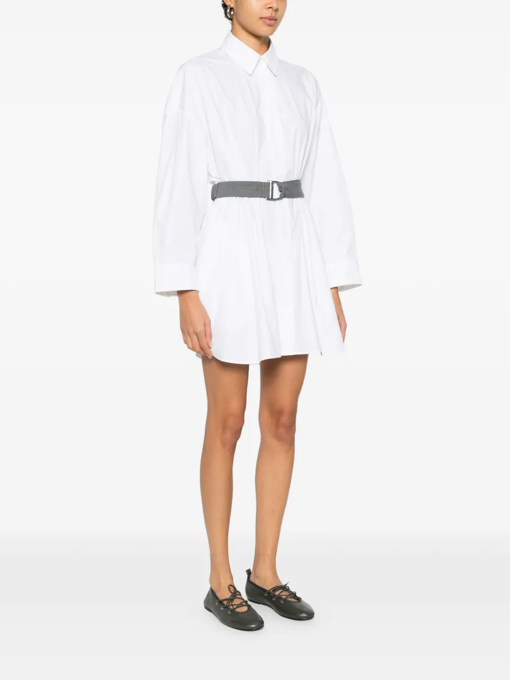 Belted Cotton Mini Dress