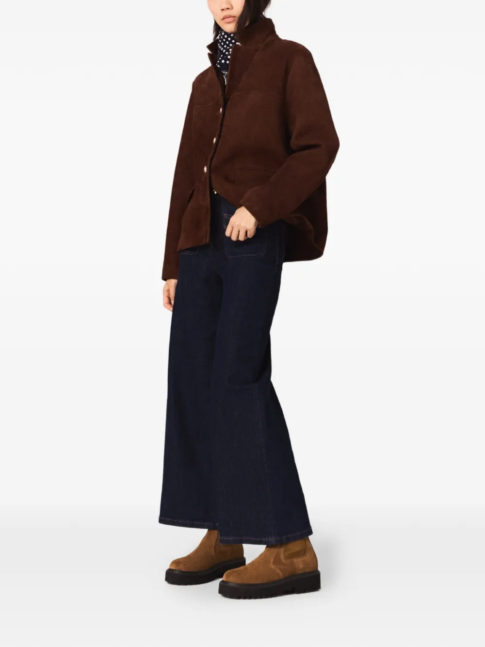 Maje Jeans met opgestikte zak Blauw