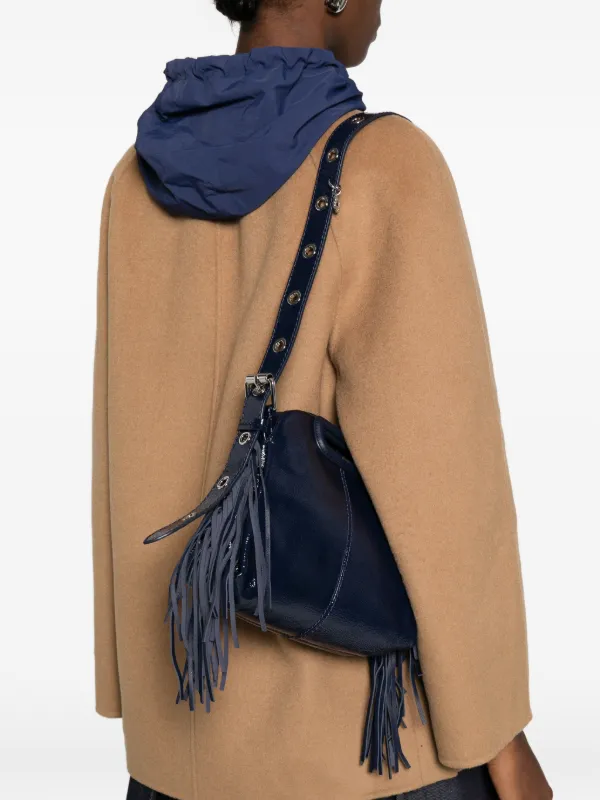 Maje Bolsa Miss M Mini Com Franjas | Azul | FARFETCH BR