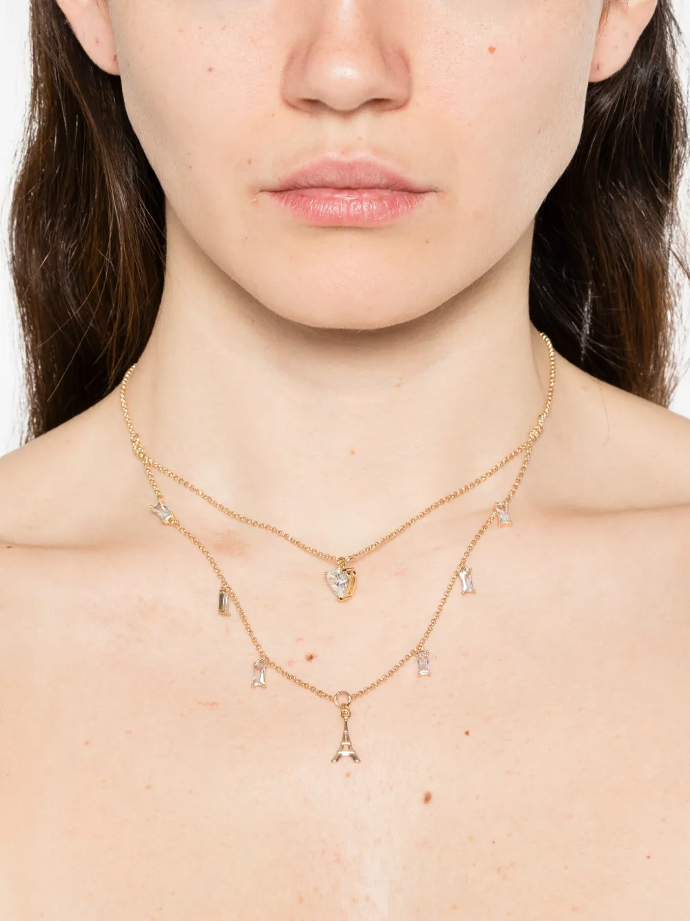  Maje Collar Con Zirconia - Dorado 