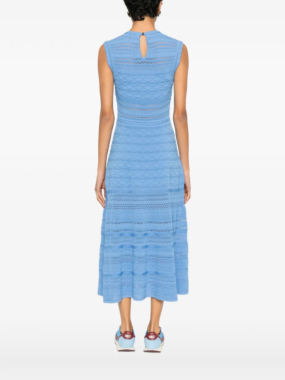 Maje Opengebreide midi-jurk Blauw