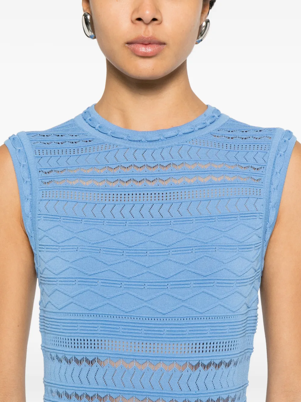 Maje Opengebreide midi-jurk Blauw