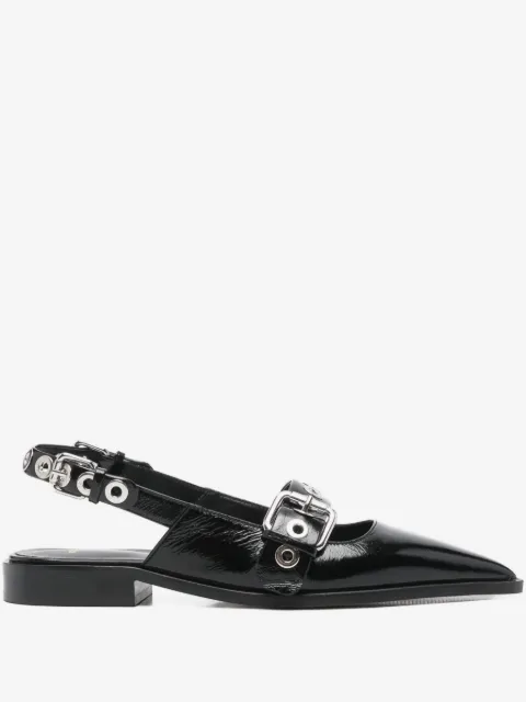 Maje flat leather strap slingbacks