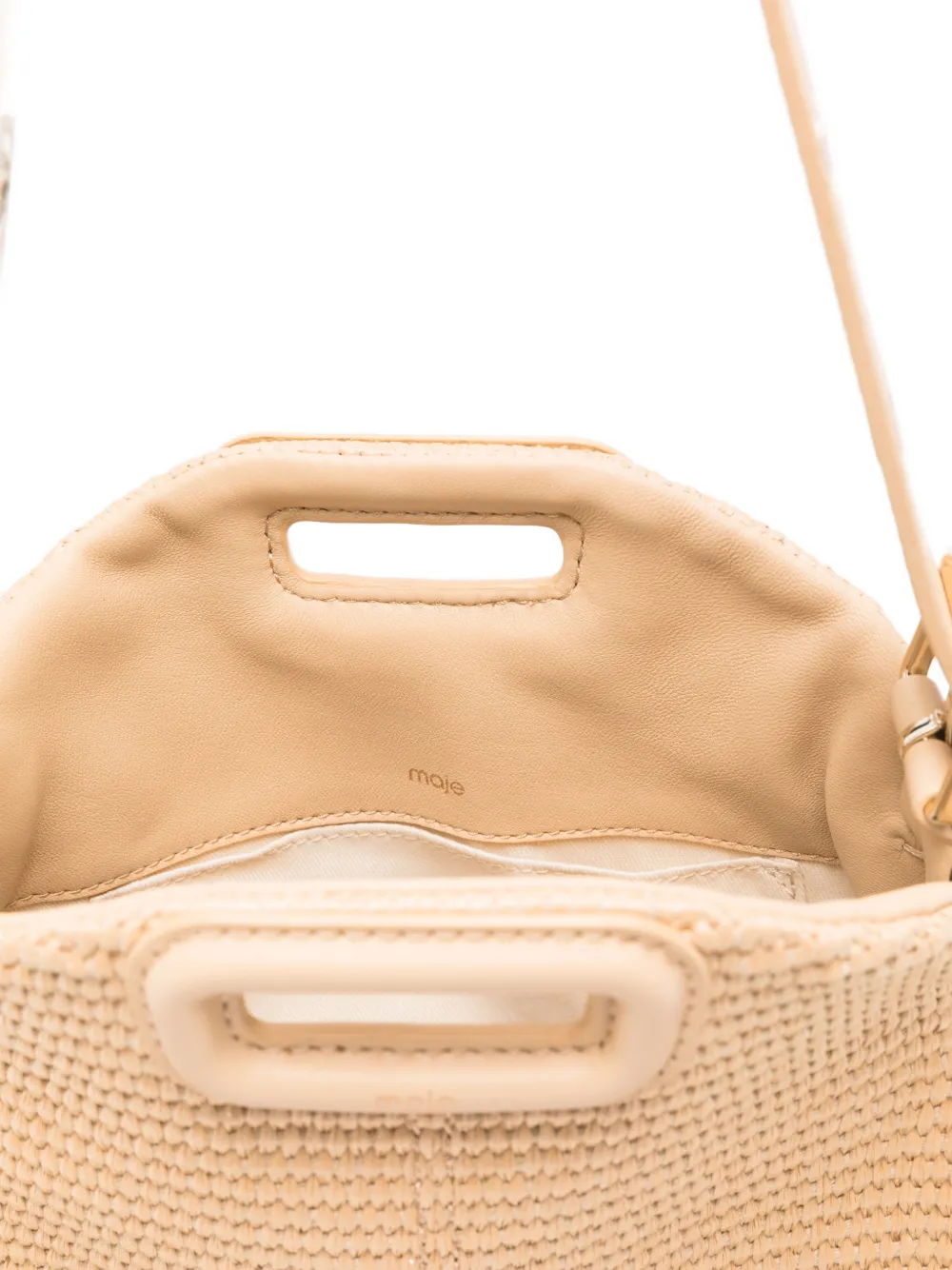 Maje Miss M mini-tas met raffia-effect Beige