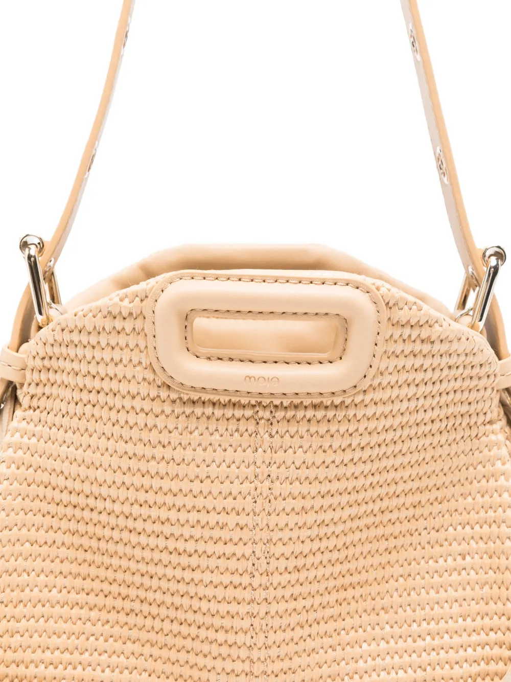Maje Miss M mini-tas met raffia-effect Beige