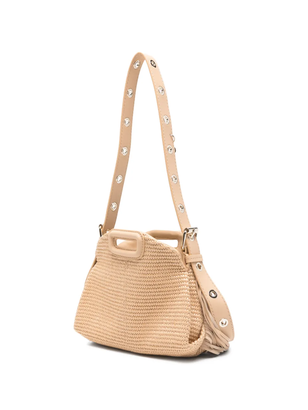 Maje Miss M mini-tas met raffia-effect Beige