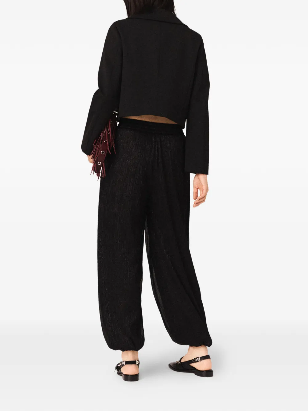 Maje Broek met metallic-effect Zwart