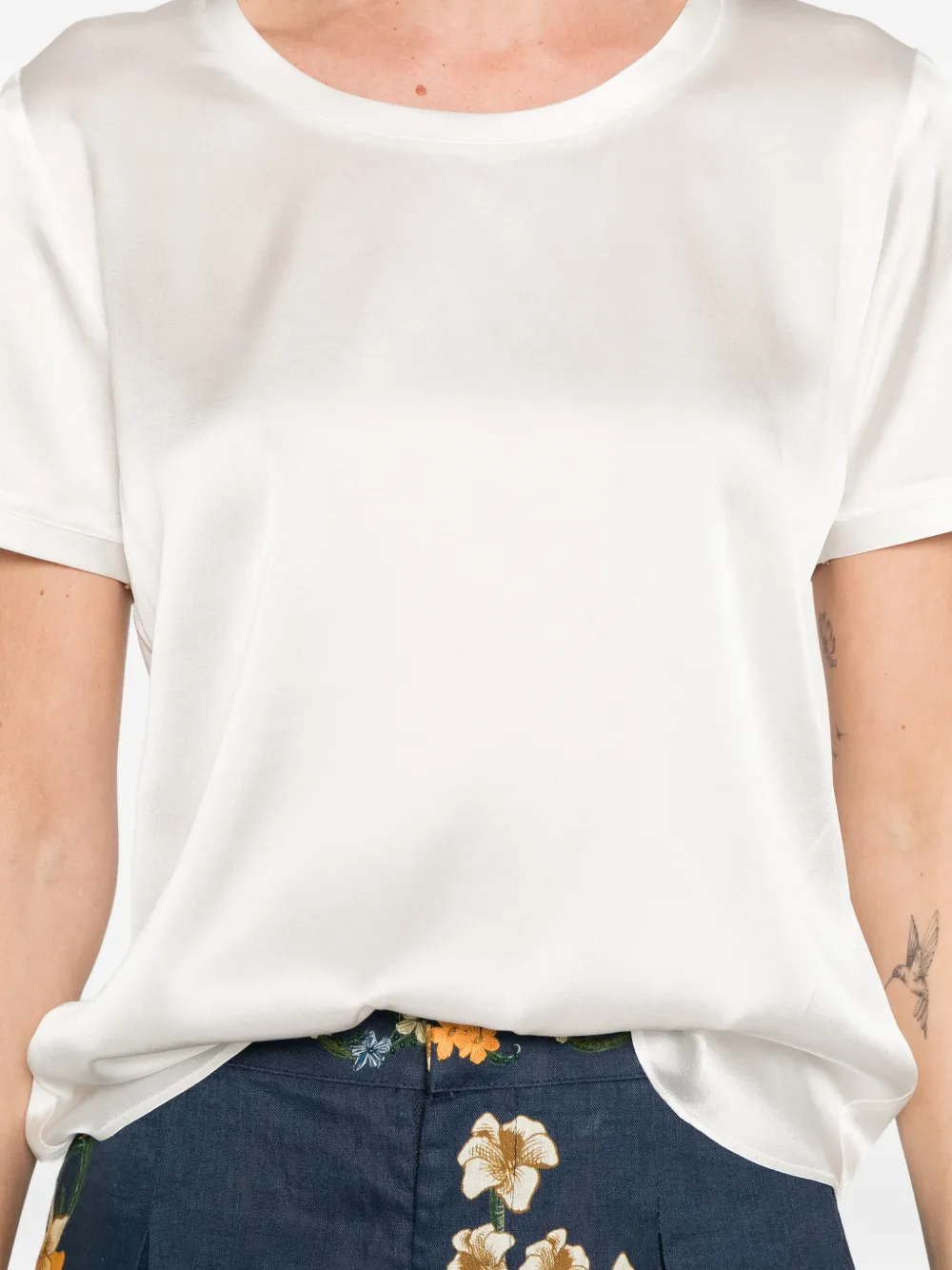 Maje T-shirt met ronde hals Wit