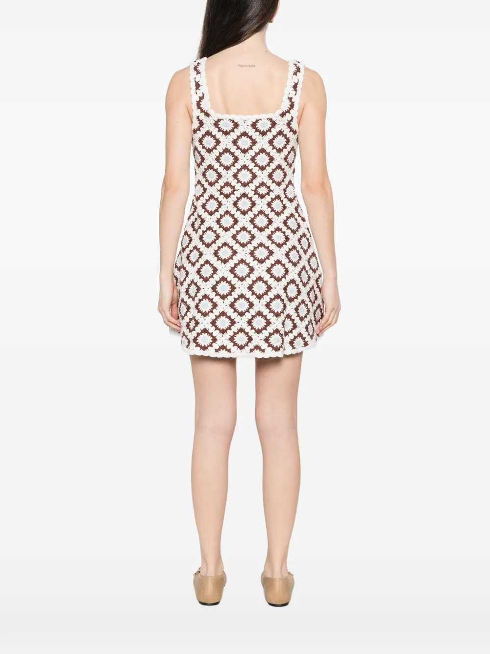 Maje Mini-jurk met patroon Bruin