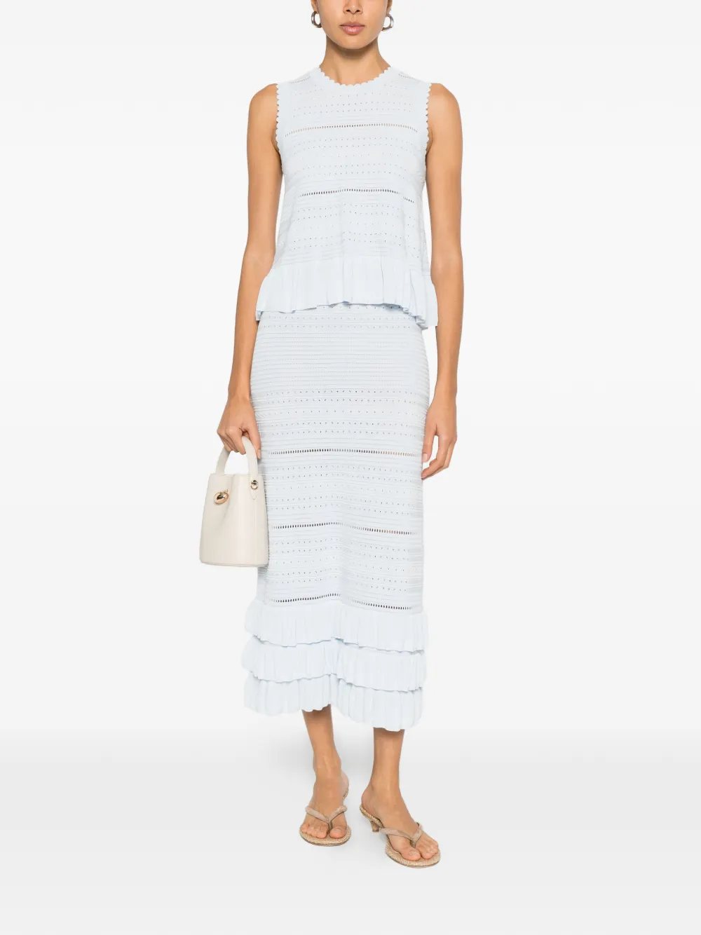 Maje Midi-rok met ruches Blauw