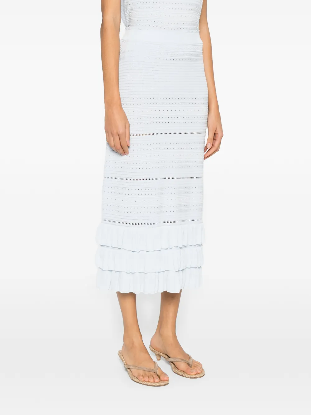 Maje Midi-rok met ruches Blauw