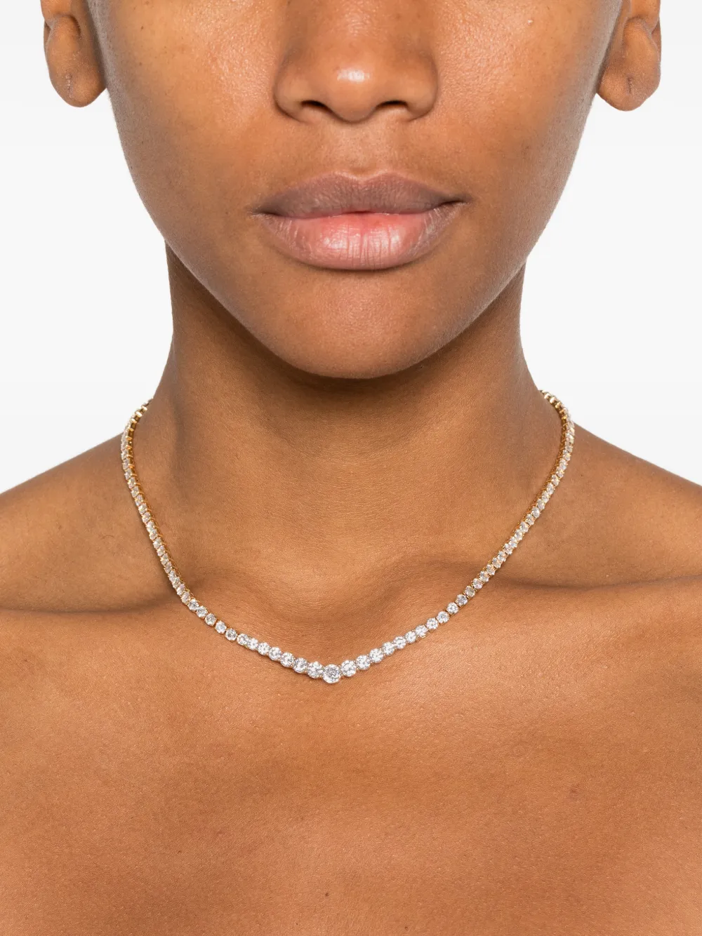 Maje zirconia stones clasp fastening Necklace - Goud